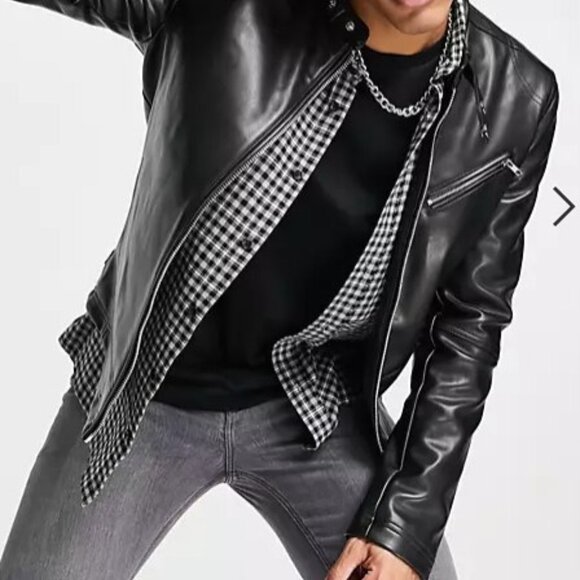 NWT Faux Leather Jacket - Picture 2 of 6